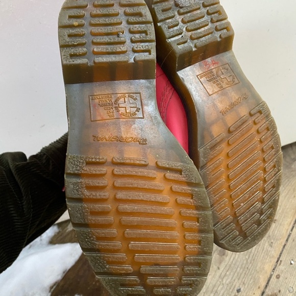 Dr. Marten 1460 W Bubblegum Pink Combat Patent Leather Boots Size 6 - Picture 7 of 10